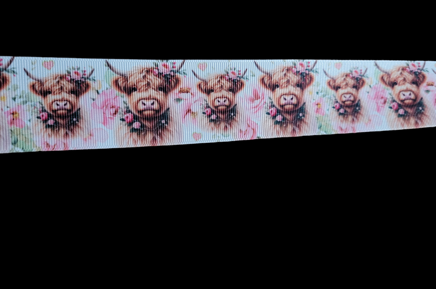 USDR Cows on white background grosgrain ribbon - Sold by the Yard