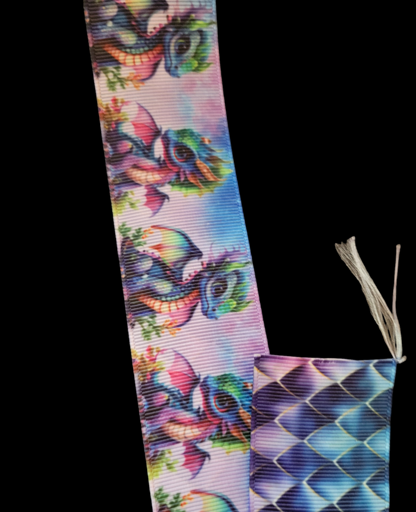 USDR Colorful double sided dragon grosgrain ribbon - Sold by the Yard