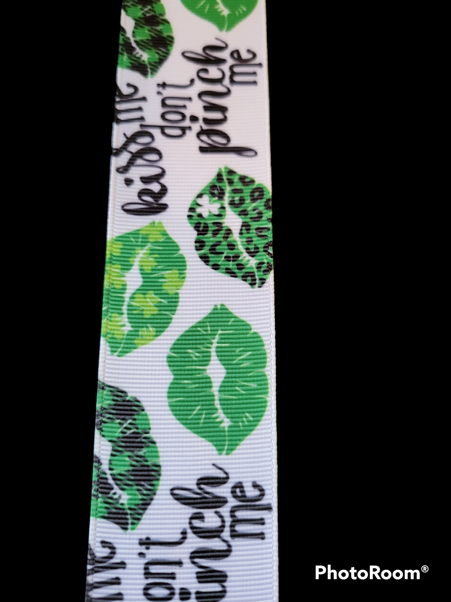 USDR Green Lips grosgrain ribbon