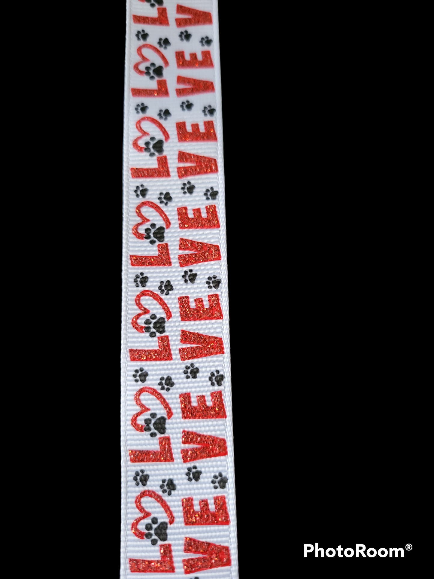 USDR Glittered Love with Paws ribbon