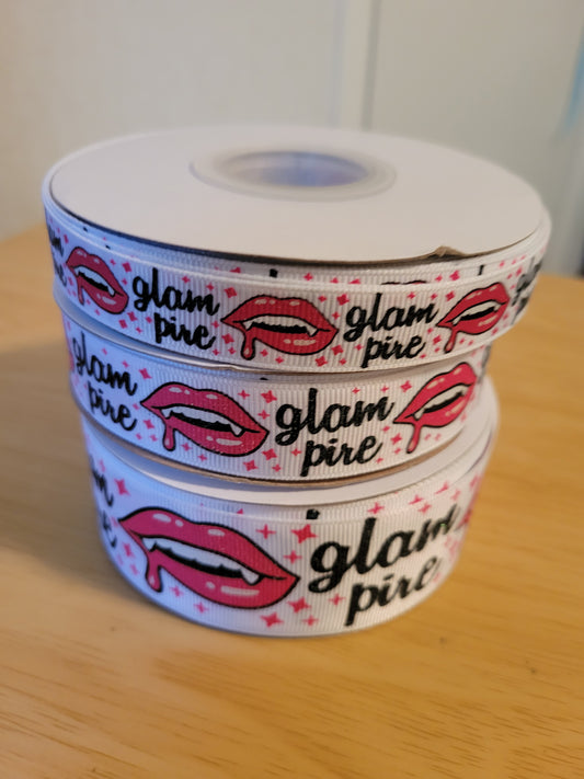 USDR lightly glittered glampire lips ribbon - Sold by the Yard