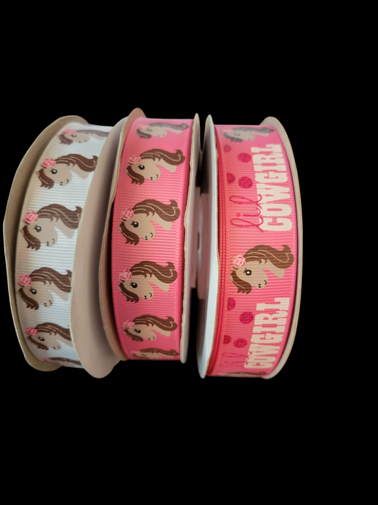 USDR Horse Head grosgrain ribbon - Sold by the Yard