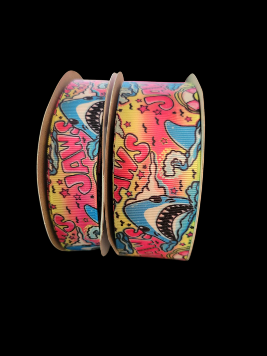 USDR Shark grosgrain ribbon - Sold by the Yard