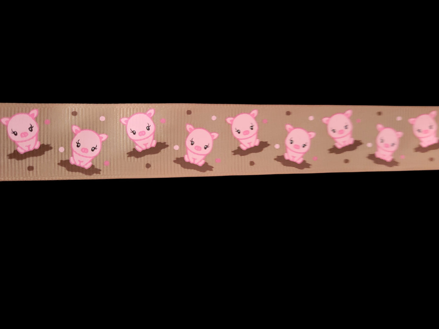 USDR Piggy grosgrain ribbon - Sold by the Yard