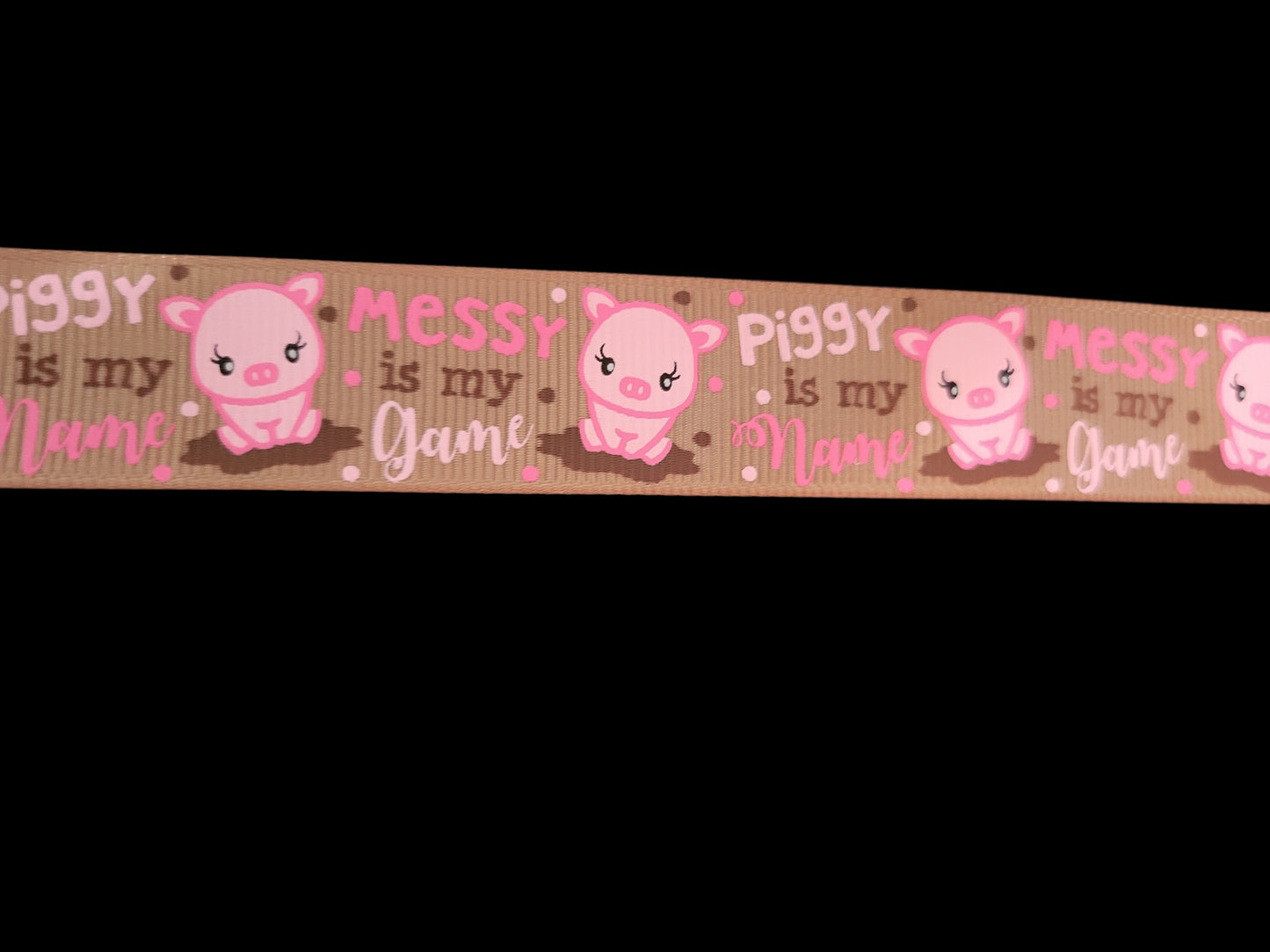 USDR Piggy grosgrain ribbon - Sold by the Yard