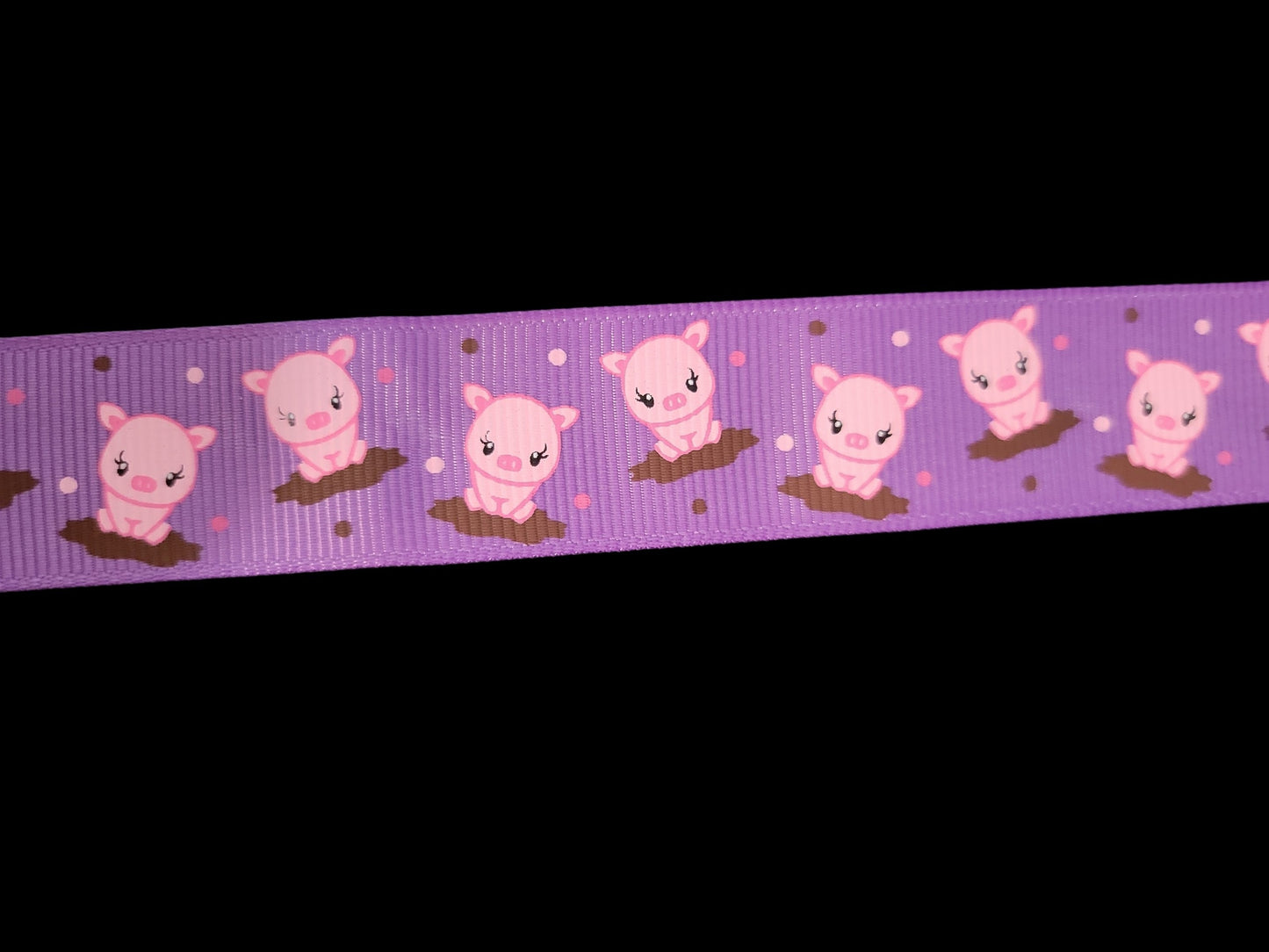 USDR Piggy grosgrain ribbon - Sold by the Yard