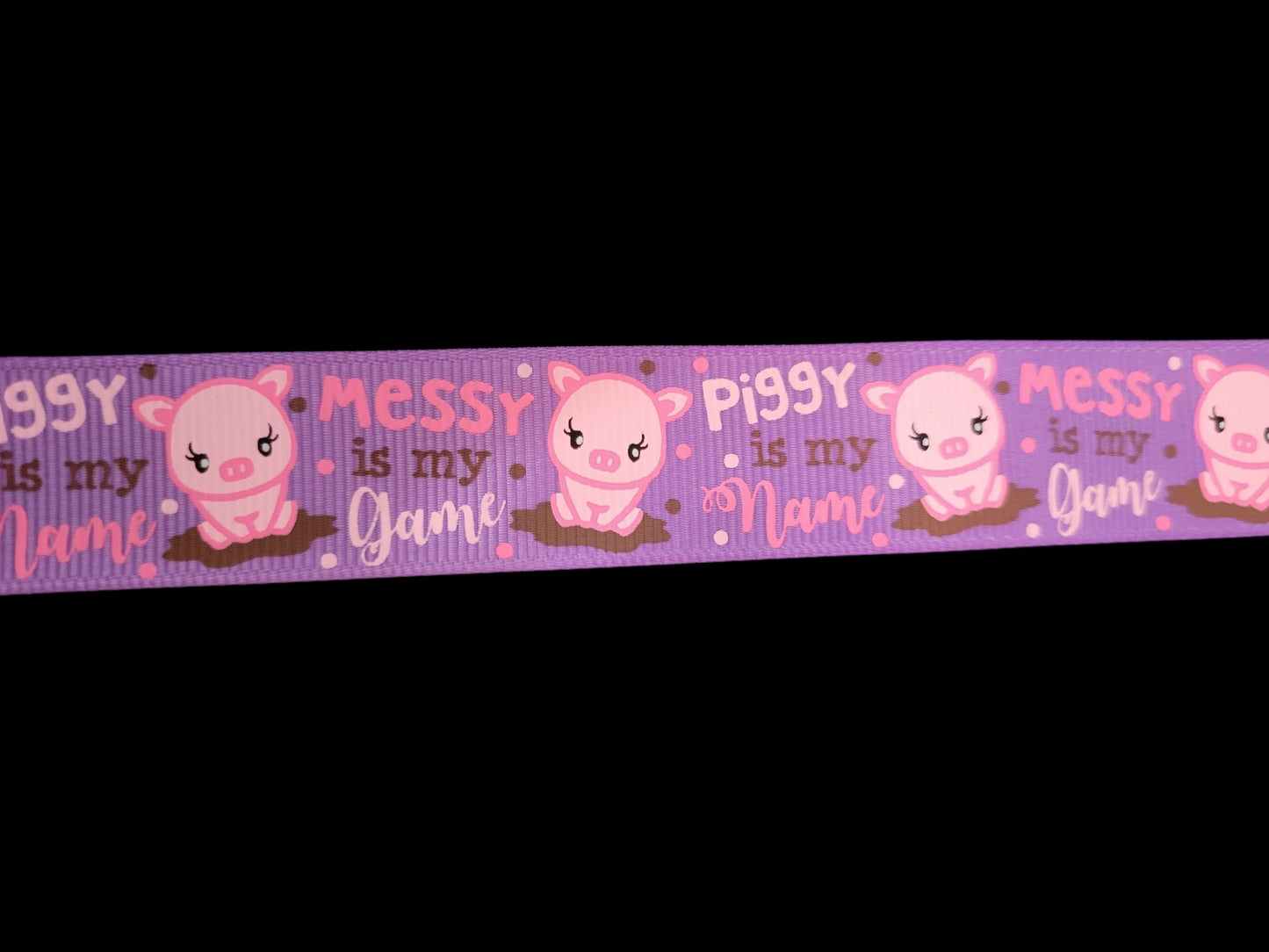 USDR Piggy grosgrain ribbon - Sold by the Yard
