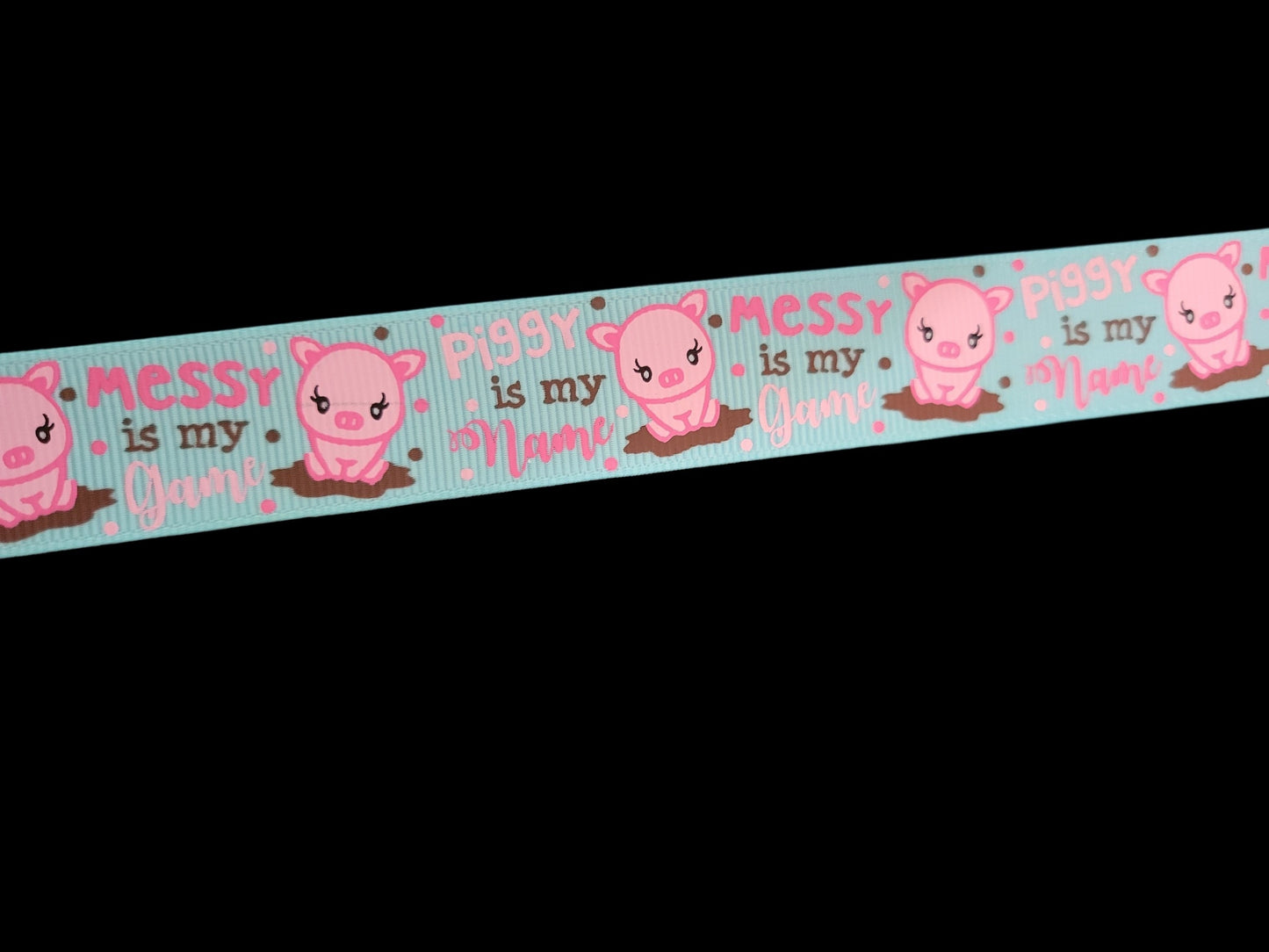 USDR Piggy grosgrain ribbon - Sold by the Yard