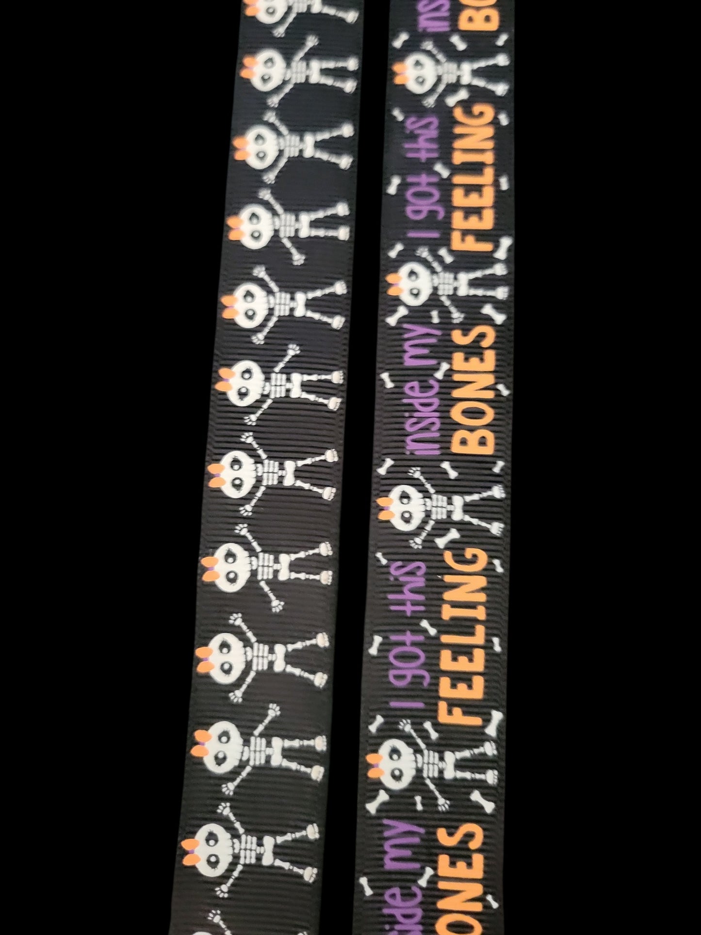 USDR Skeleton grosgrain ribbon - Sold by the Yard