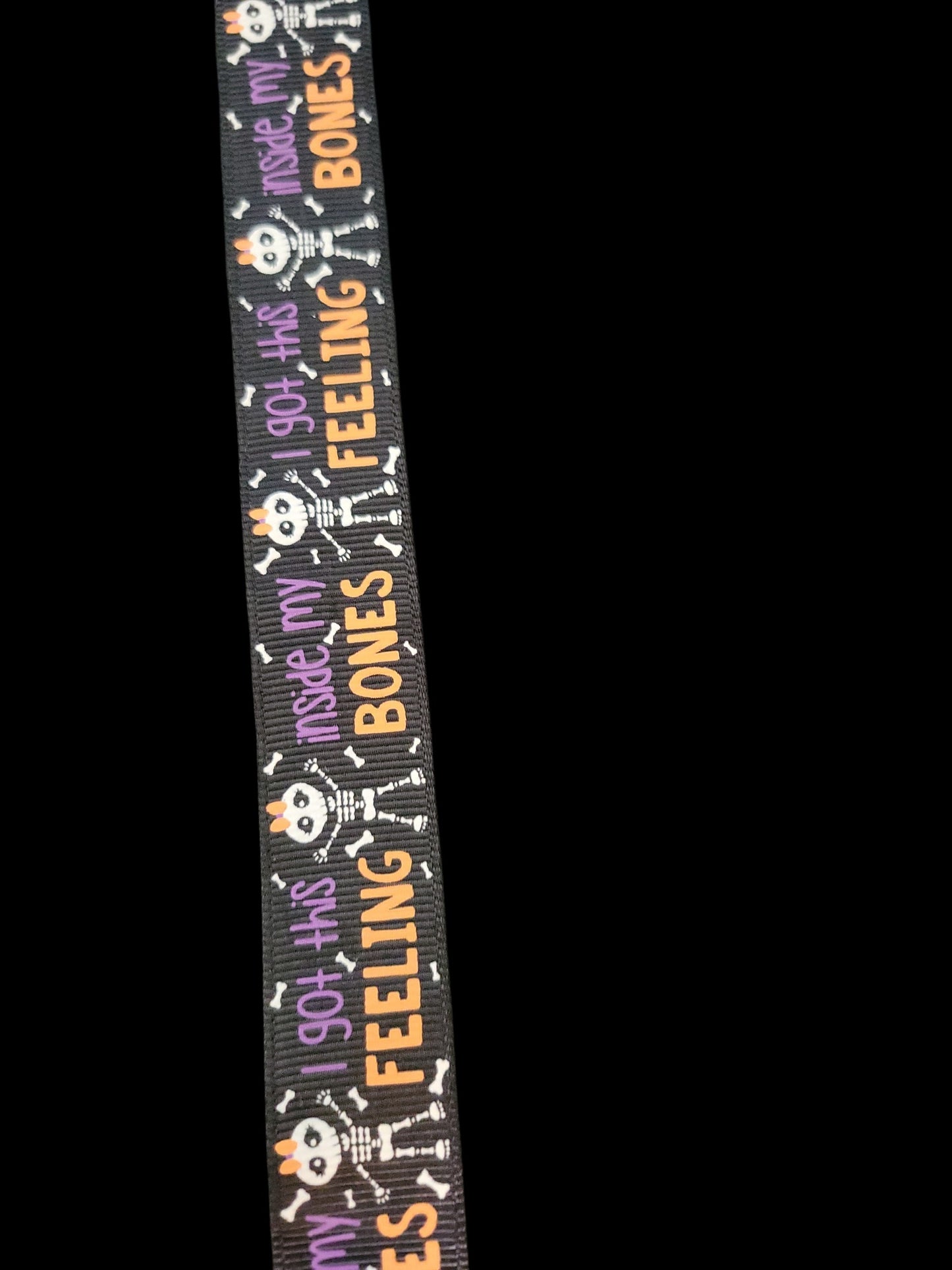 USDR Skeleton grosgrain ribbon - Sold by the Yard