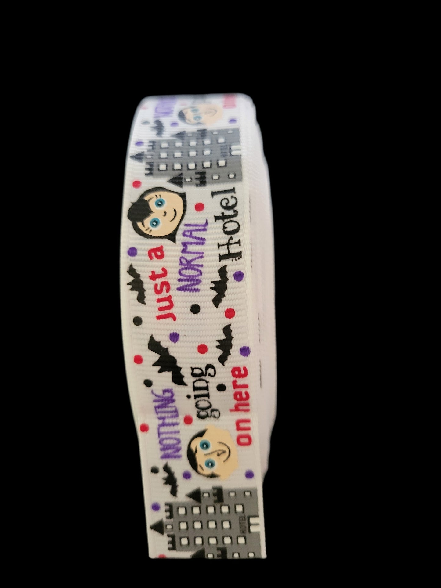 USDR Monster or Scary Hotel grosgrain ribbon - Sold by the Yard