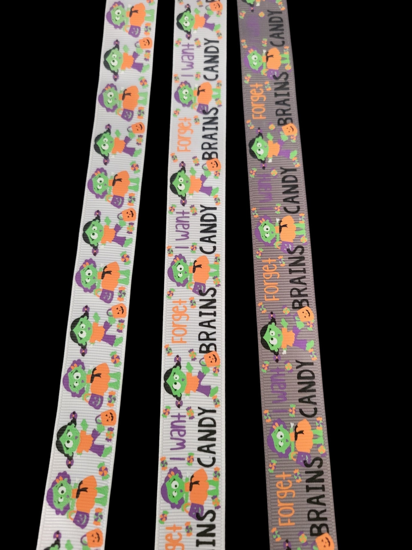 USDR Halloween Zombie grosgrain ribbon - Sold by the Yard