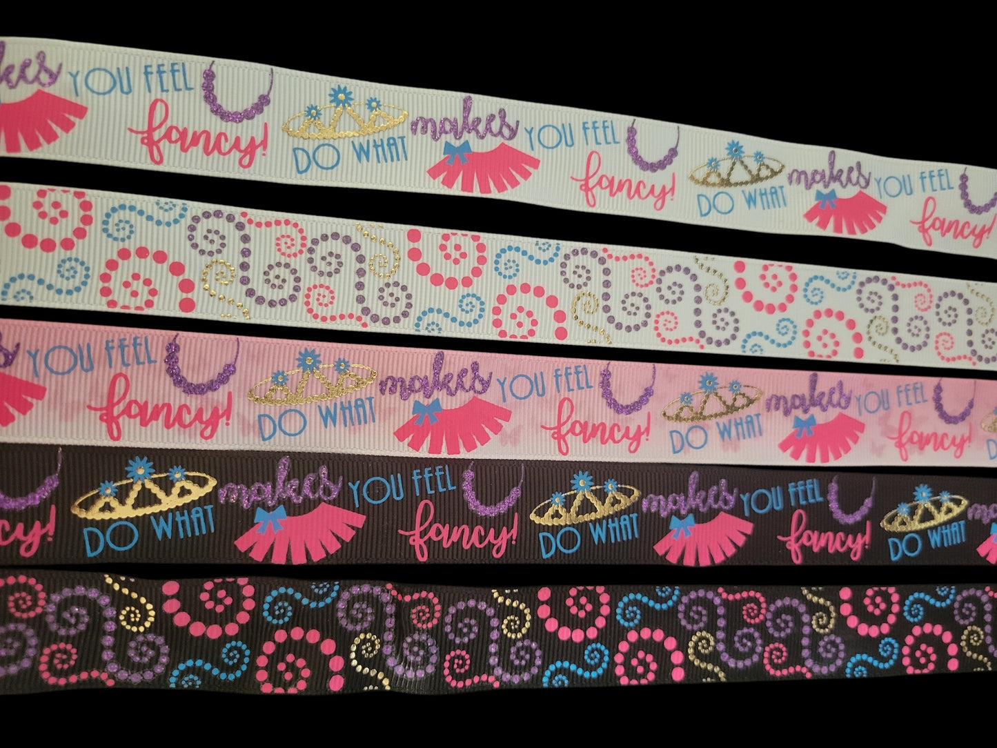 USDR 7/8" Feeling Fancy glitter ribbon Sold by the Yard