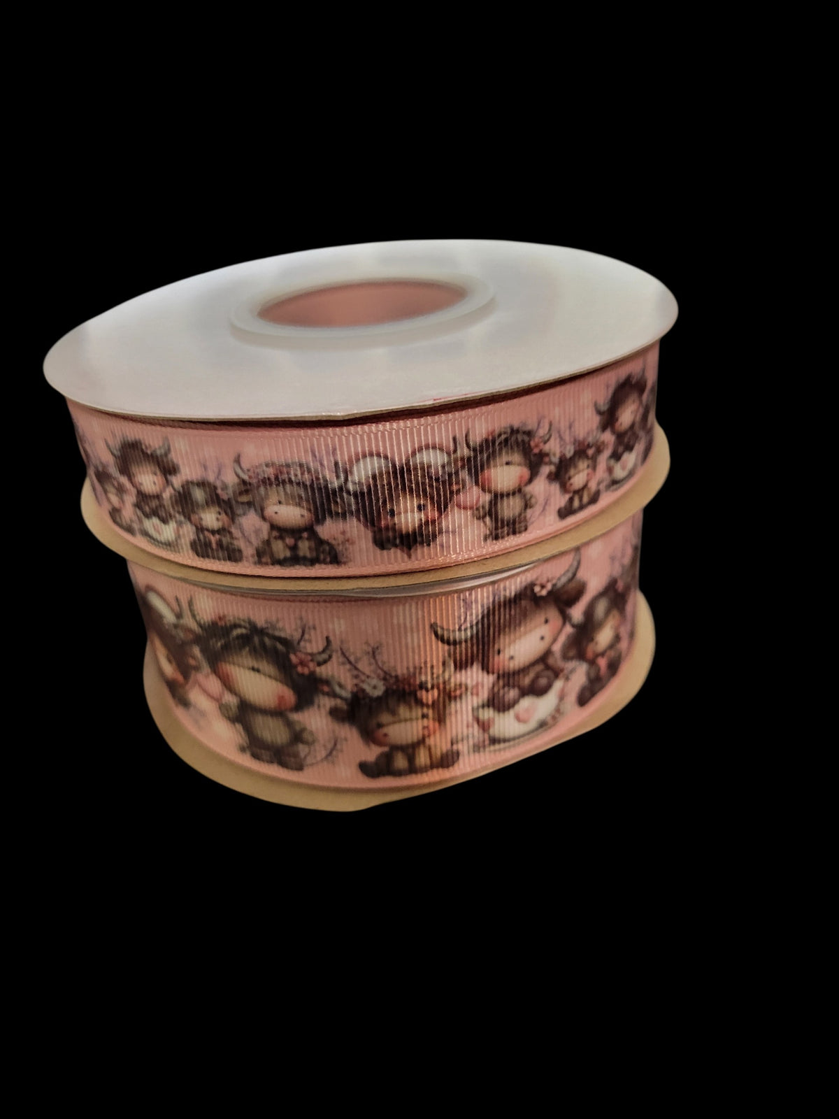 USDR Cartoon Cow grosgrain ribbon - Sold by the Yard