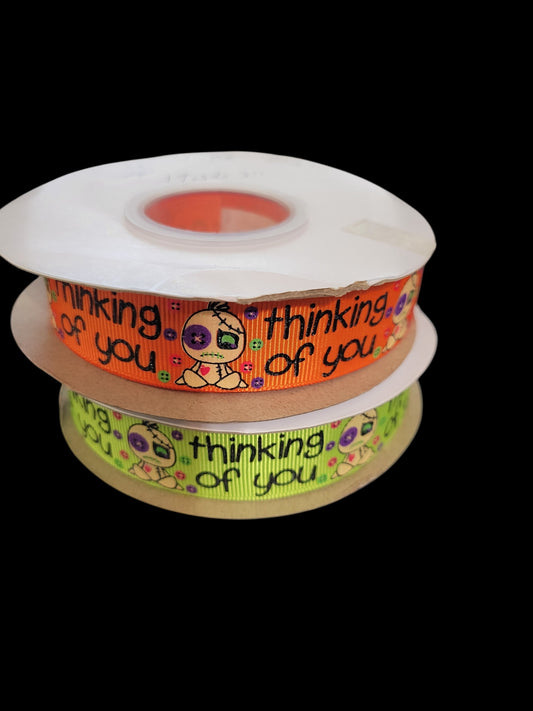 USDR Thinking of you grosgrain ribbon - Sold by the Yard