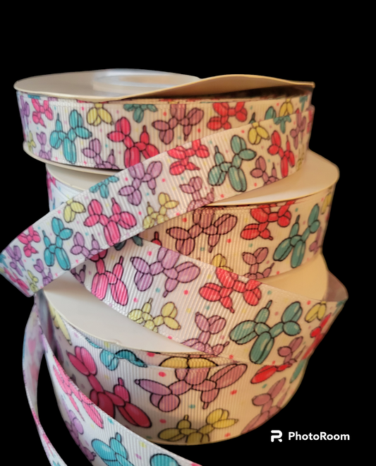 USDR Balloon animals grosgrain ribbon - Sold by the Yard