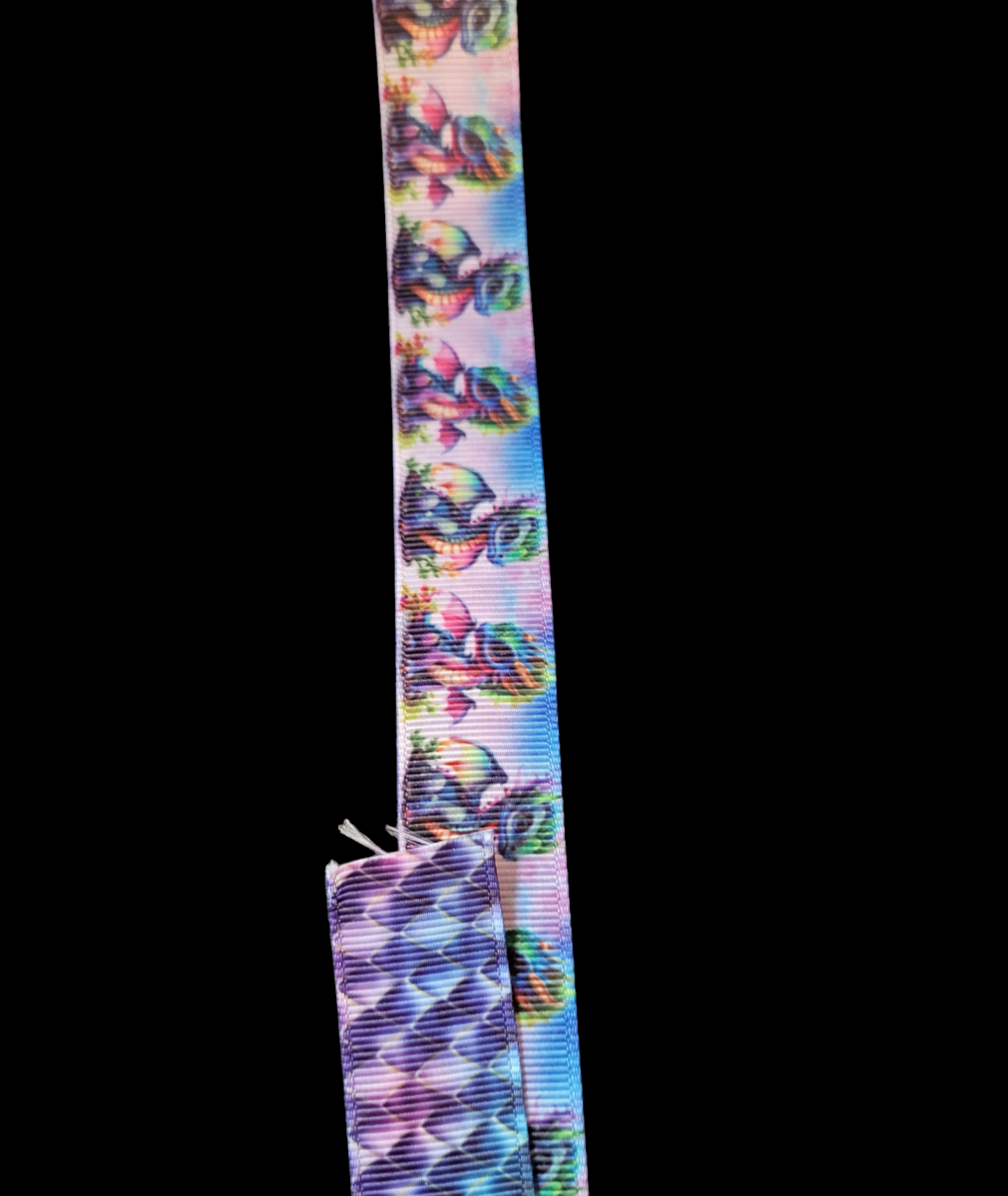 USDR Colorful double sided dragon grosgrain ribbon - Sold by the Yard