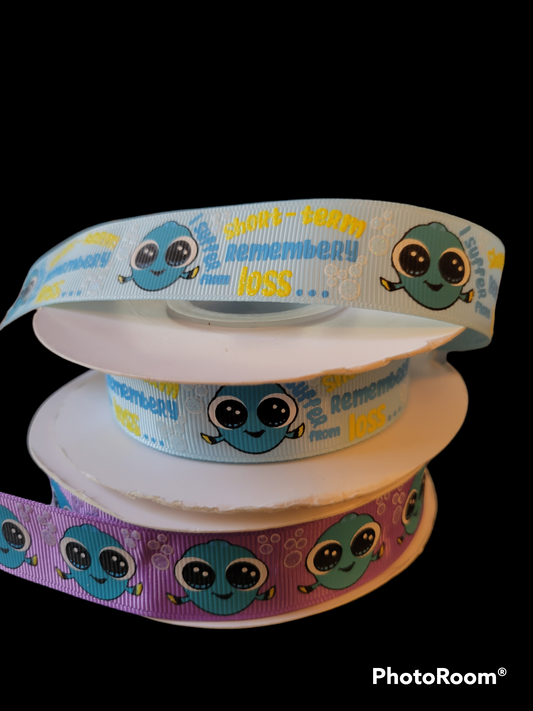 USDR Glittered Big Eyed Fish grosgrain ribbon