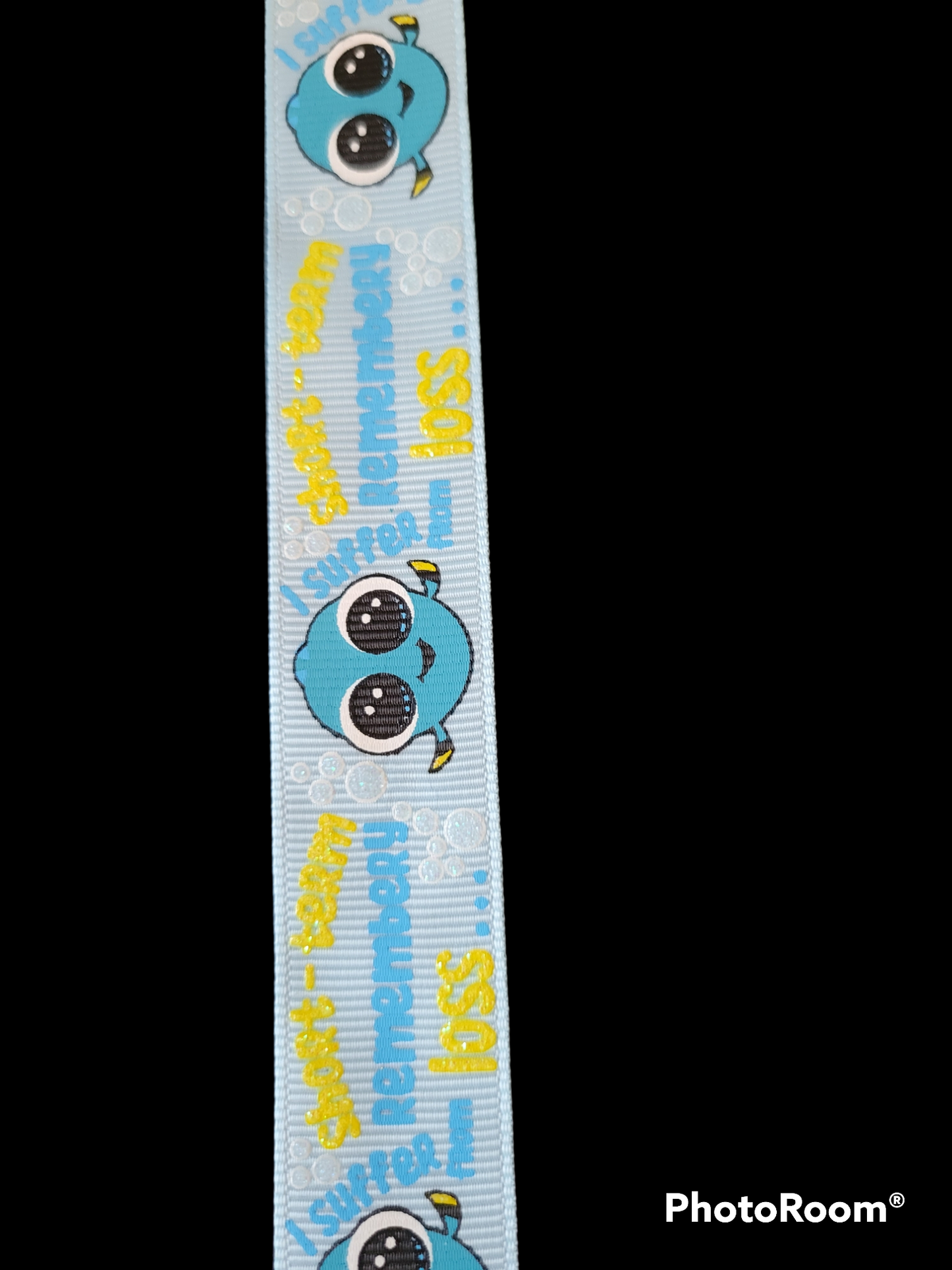 USDR Glittered Big Eyed Fish grosgrain ribbon