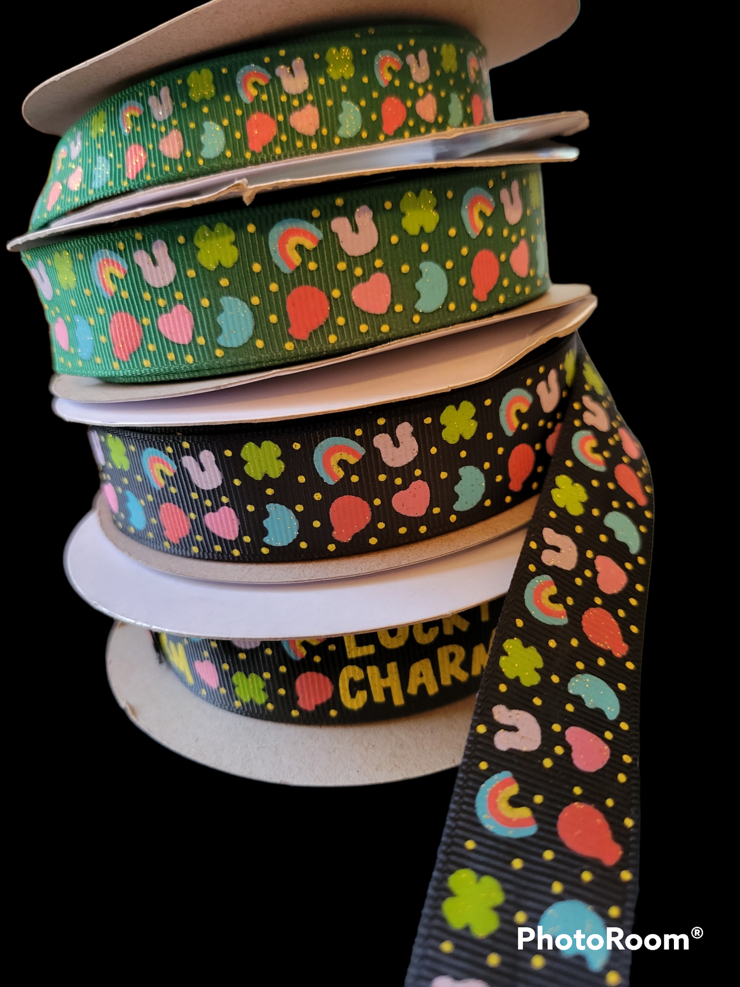 USDR Glittered Lucky Charms grosgrain ribbon
