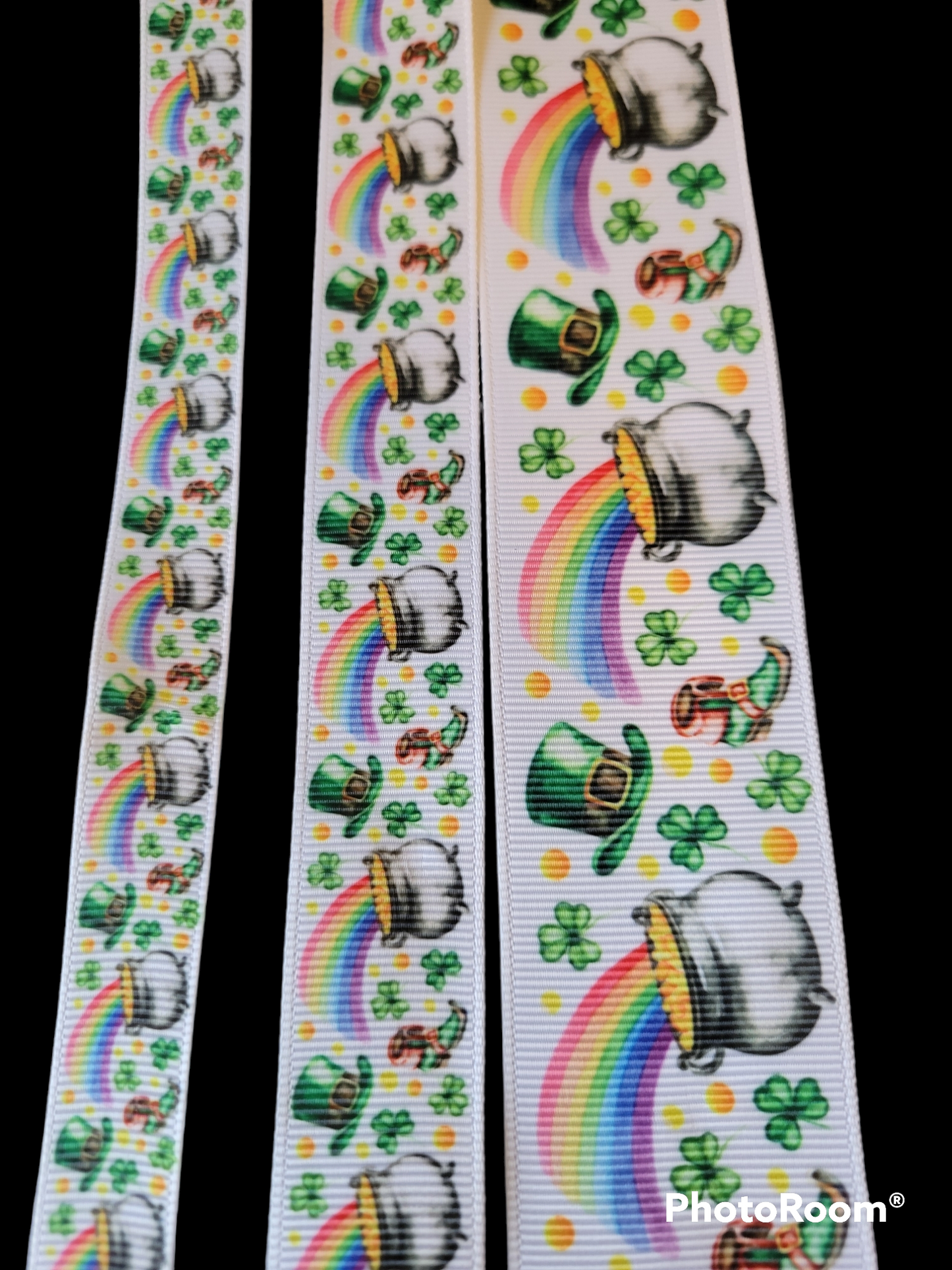 USDR Pot of Gold St Patrick's Day grosgrain ribbon - Sold by the Yard