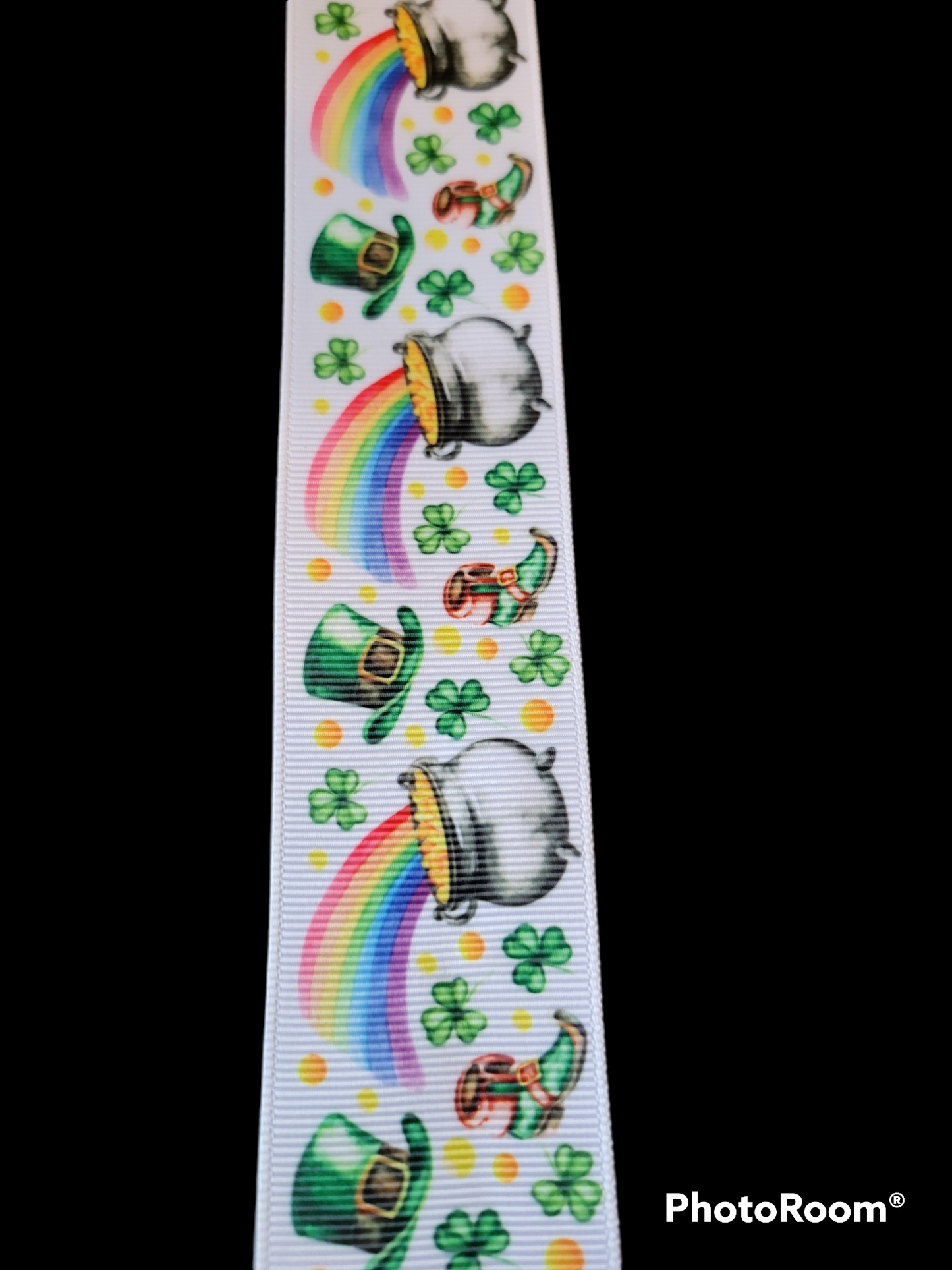 USDR Pot of Gold St Patrick's Day grosgrain ribbon - Sold by the Yard