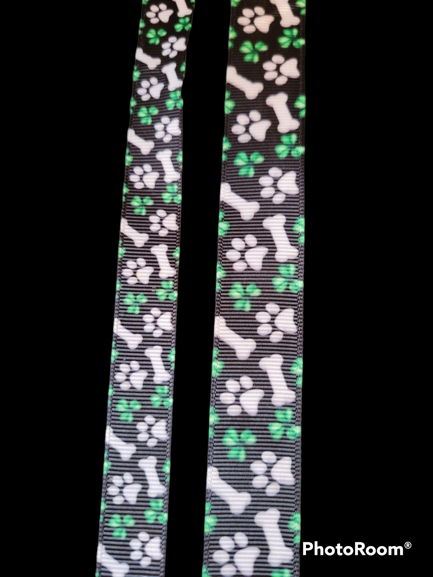 USDR Bones, paw prints, and clovers grosgrain ribbon - Sold by the Yard