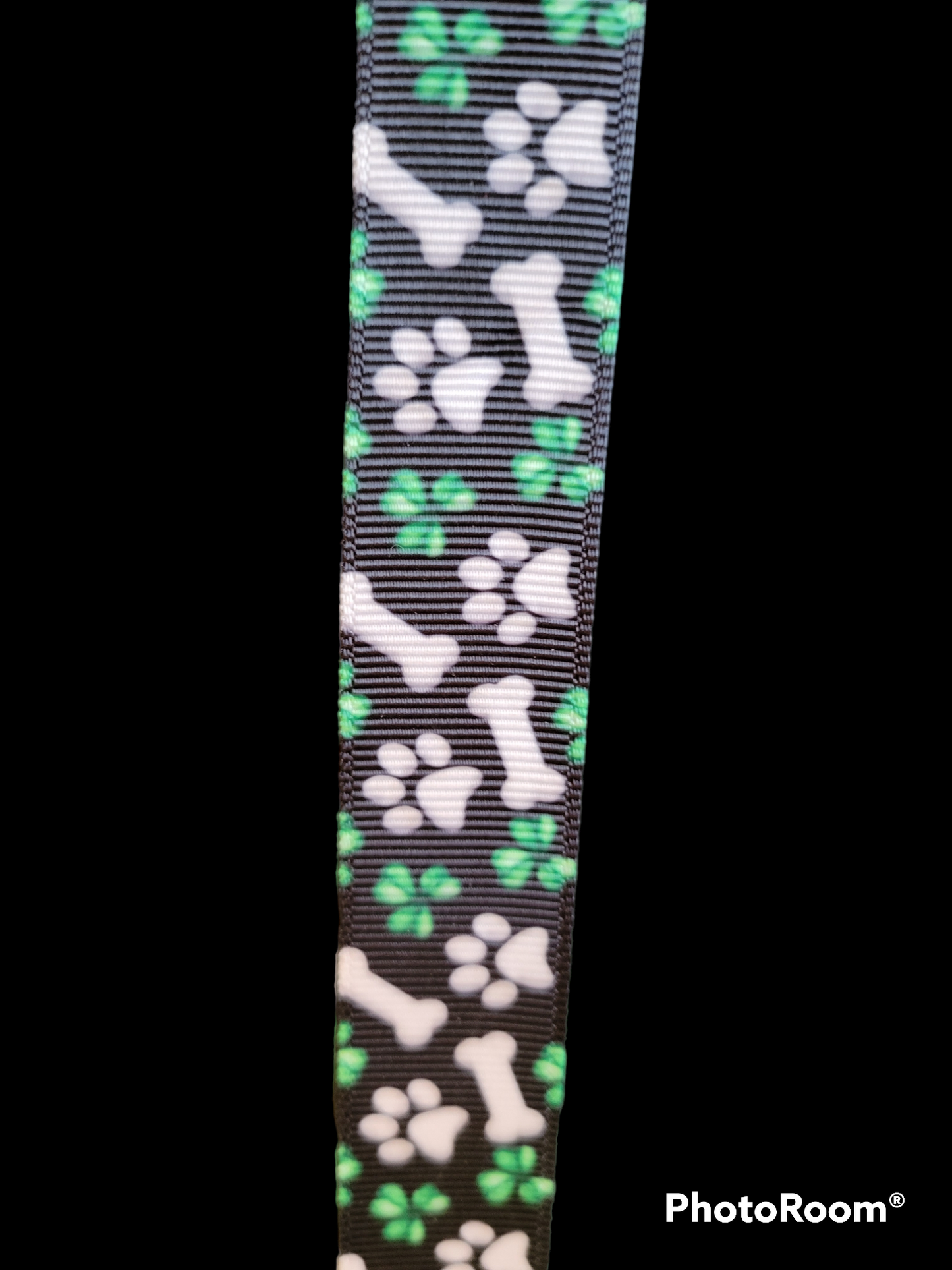 USDR Bones, paw prints, and clovers grosgrain ribbon - Sold by the Yard