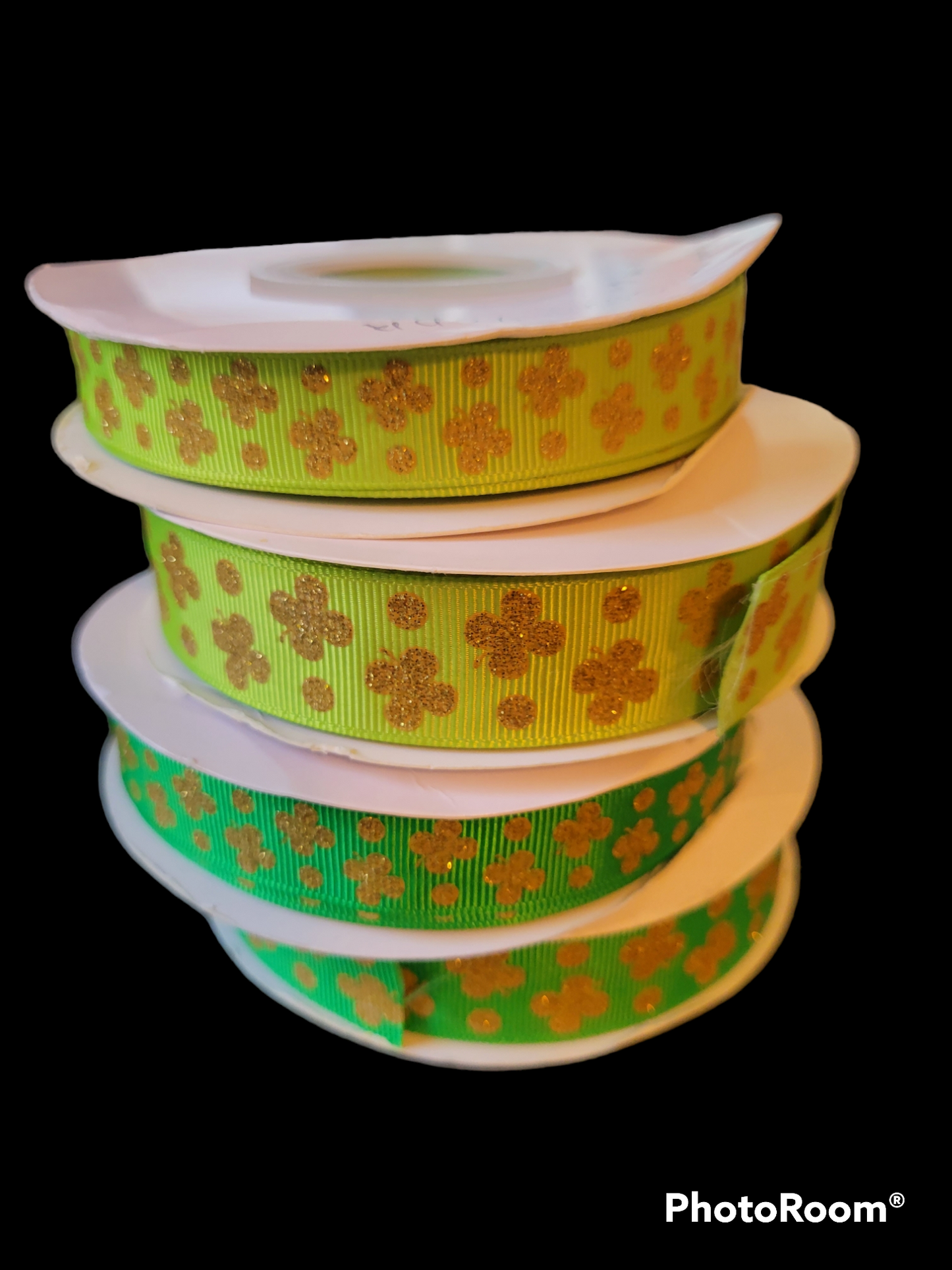 USDR Glittered Clover Ribbon - Sold by the Yard