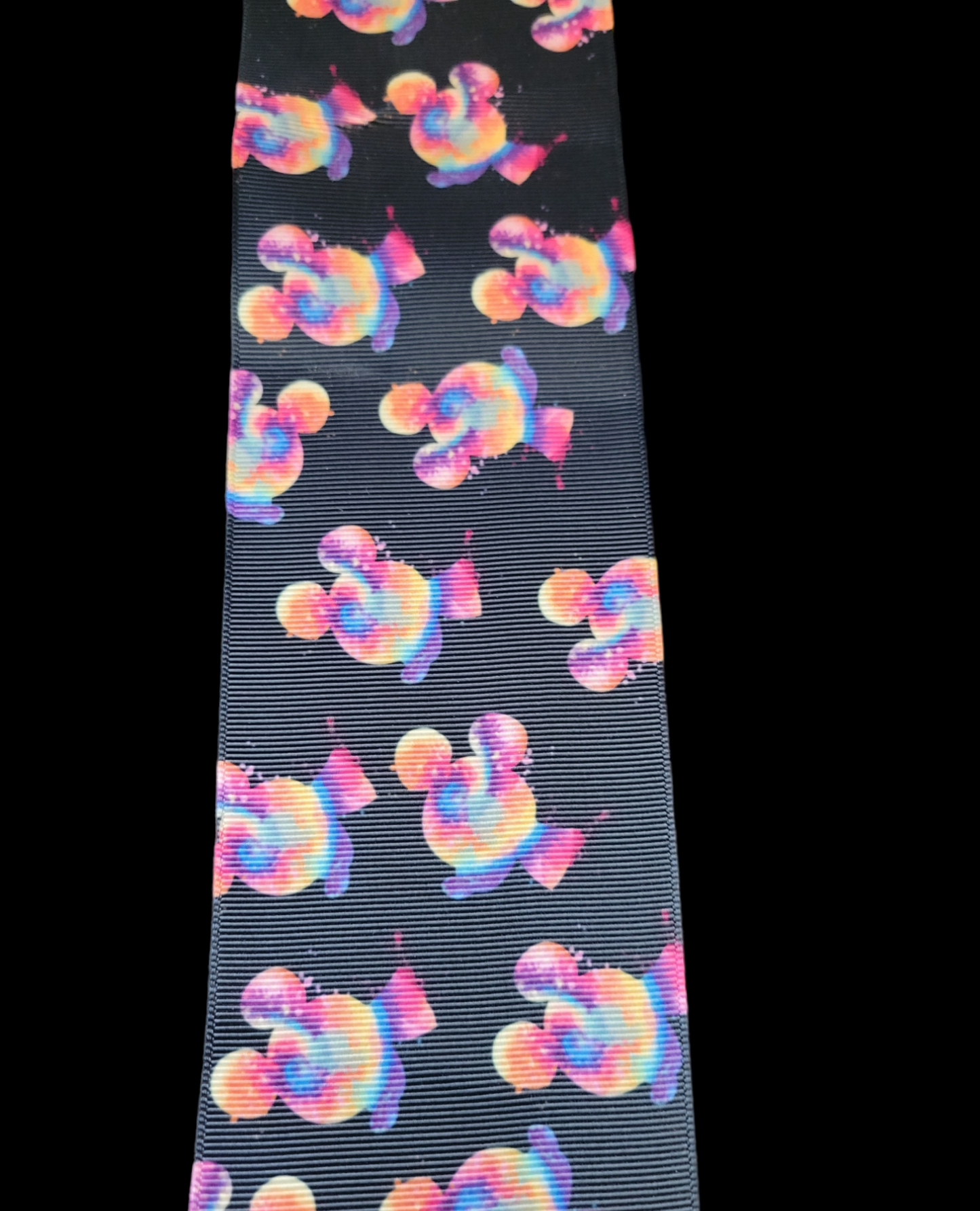 USDR Tie Dye Mouse Head grosgrain ribbon - Sold by the Yard