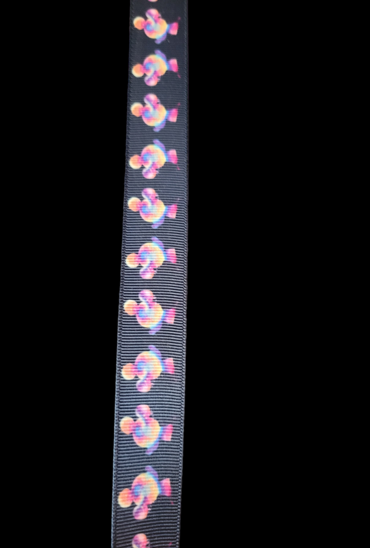 USDR Tie Dye Mouse Head grosgrain ribbon - Sold by the Yard