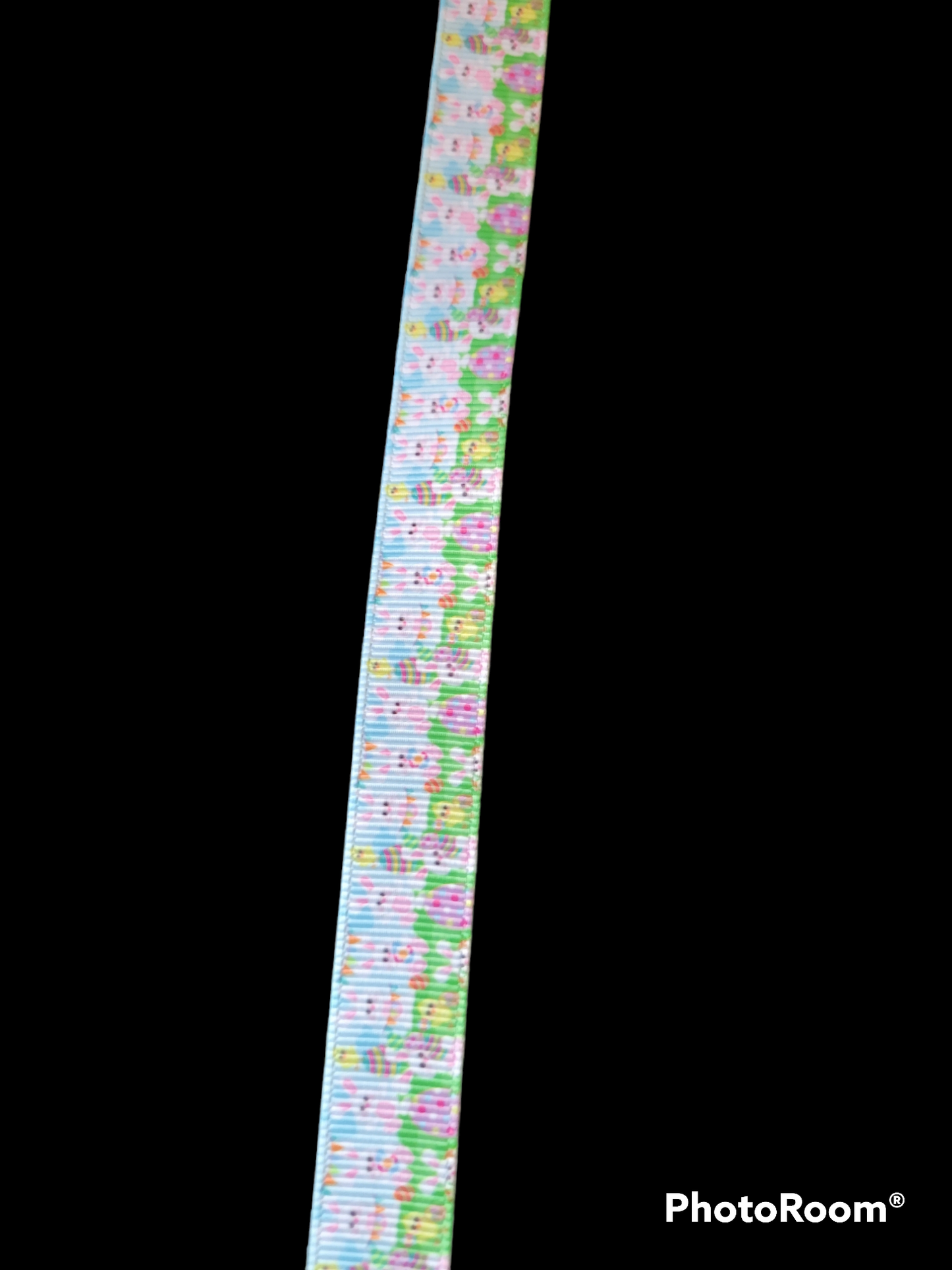 Bunnies holding eggs grosgrain ribbon - Sold by the Yard