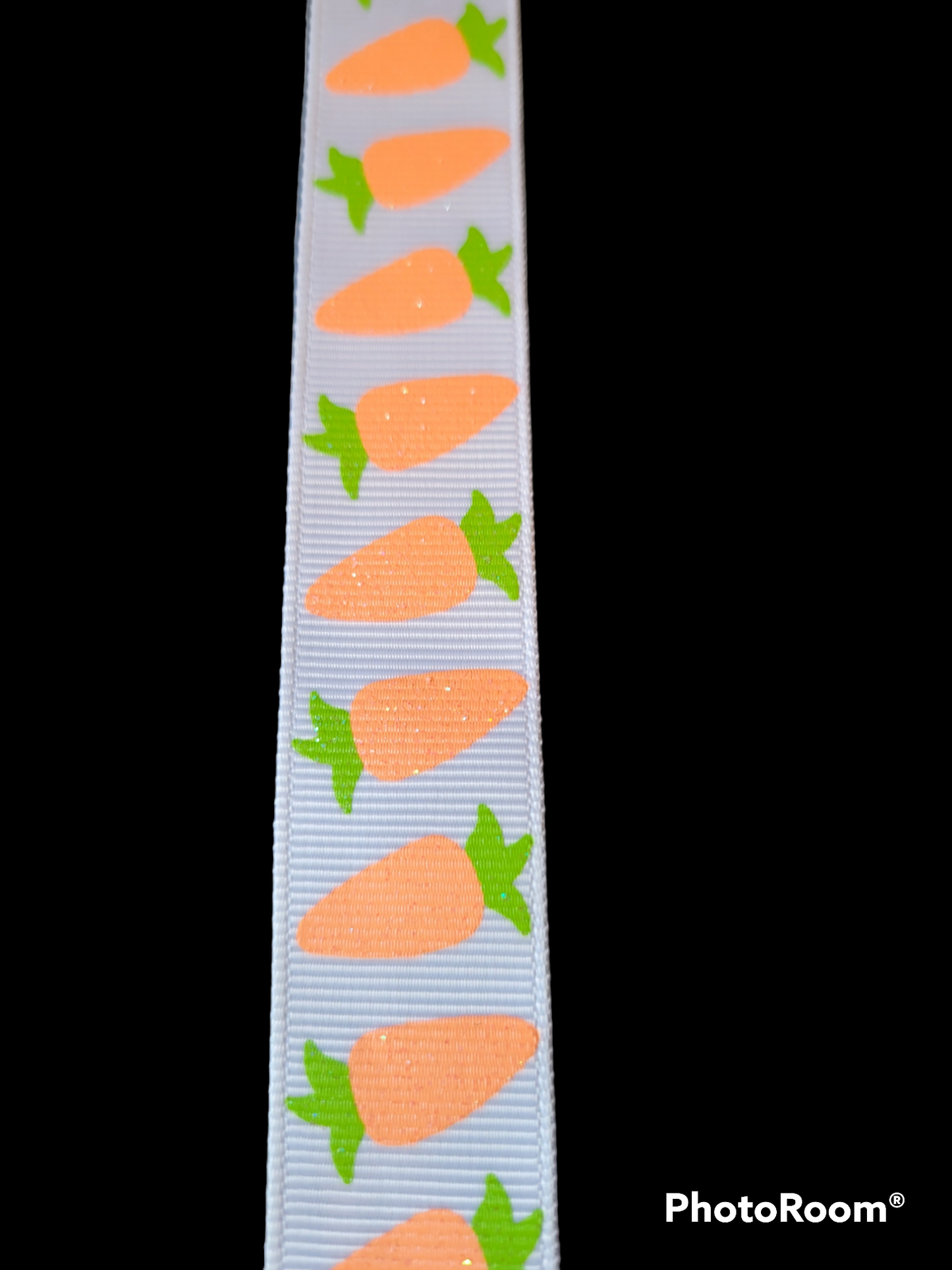 USDR lightly glittered carrots grosgrain ribbon - Sold by the Yard