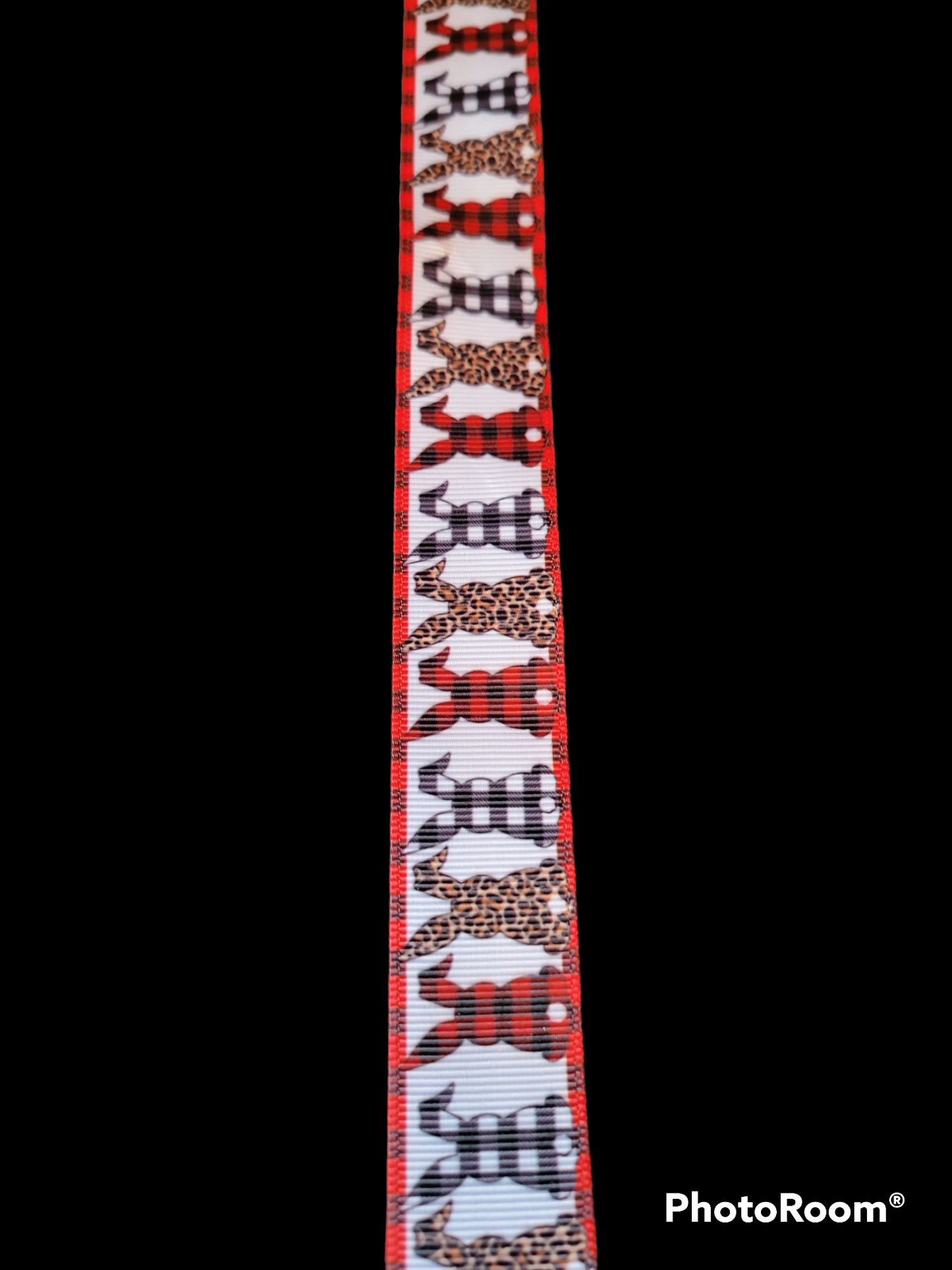 Plaid and Leopard Bunnies grosgrain ribbon - Sold by the Yard