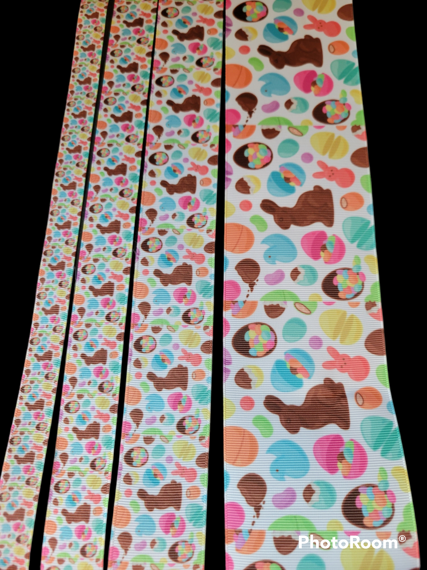 Chocolate Bunnies grosgrain ribbon - Sold by the Yard