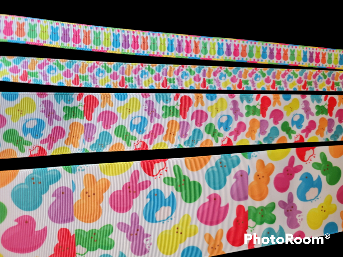 Multicolored Peeps grosgrain ribbon - Sold by the Yard