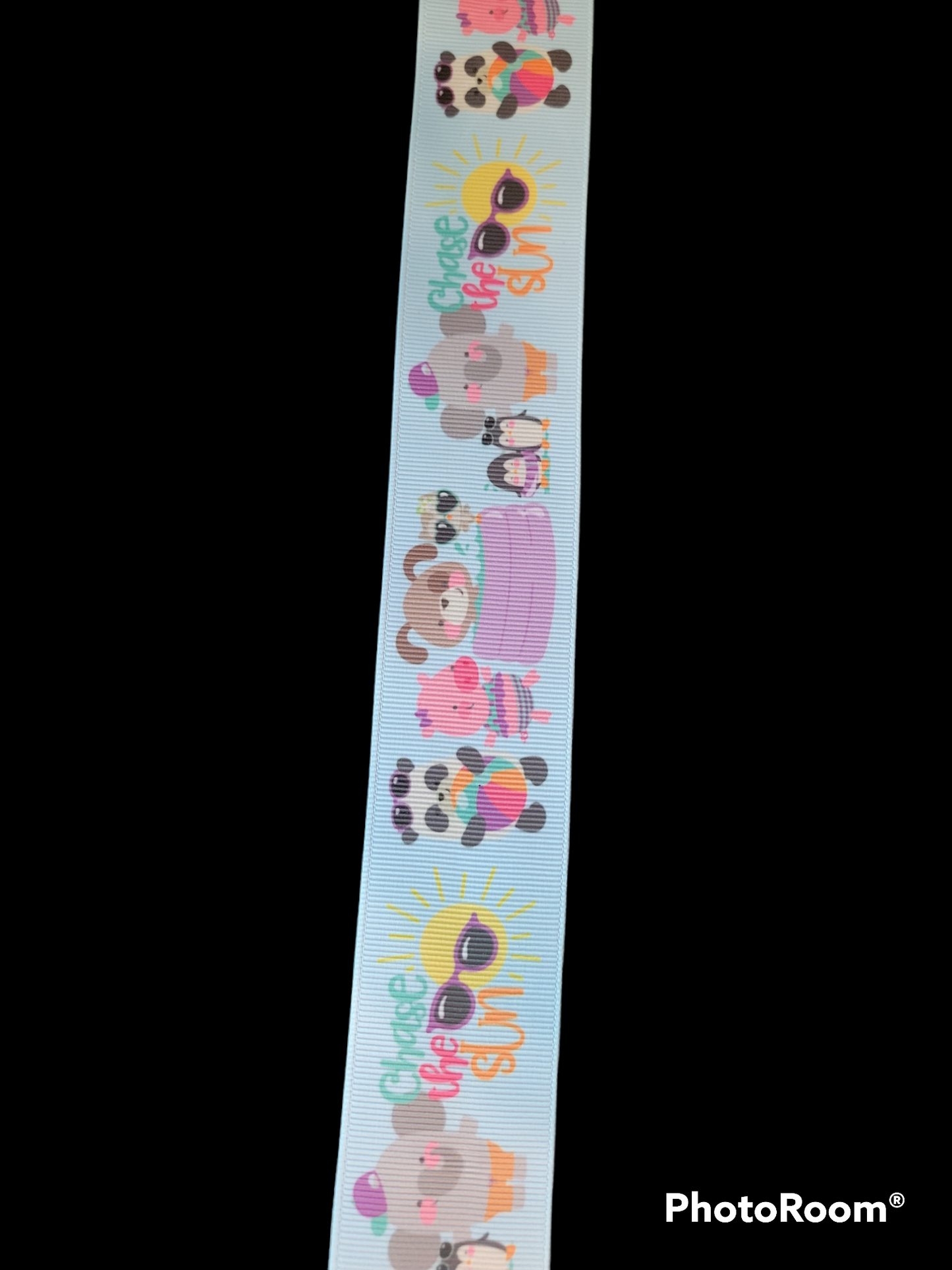 USDR Chase the Sun with animals grosgrain ribbon - Sold by the Yard