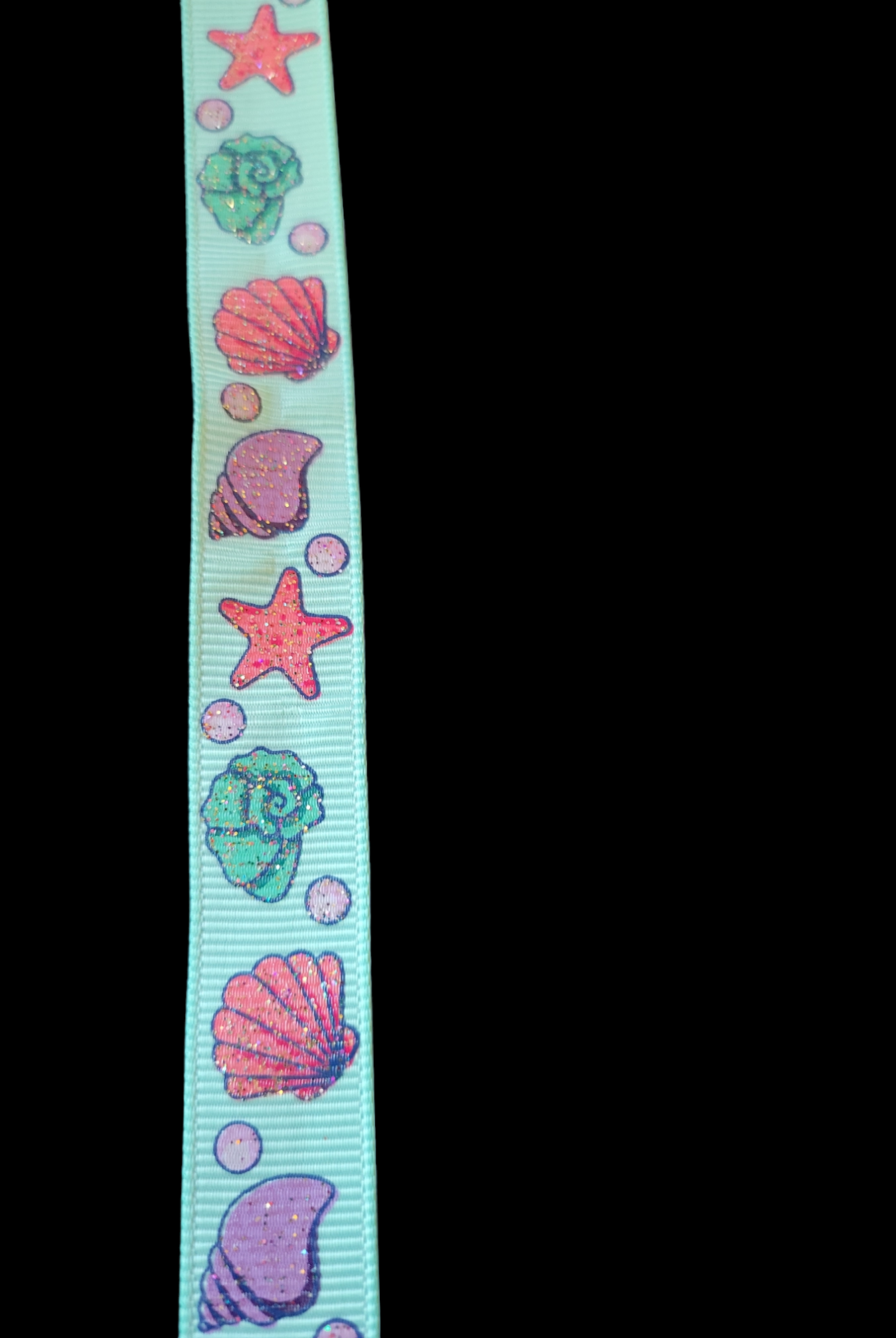USDR glittered beach theme grosgrain ribbon - Sold by the Yard