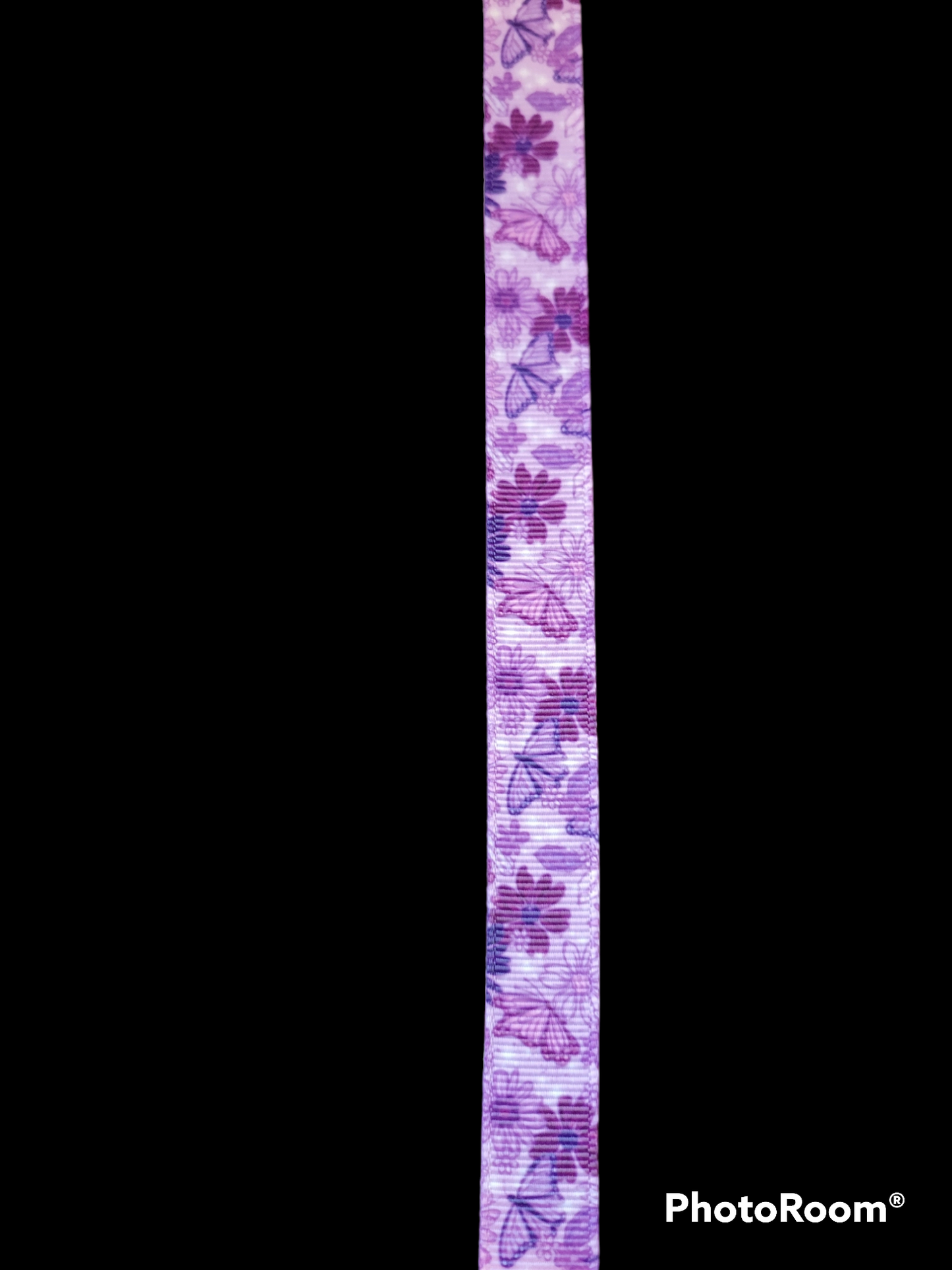 USDR Purple Flower grosgrain ribbon - Sold by the Yard
