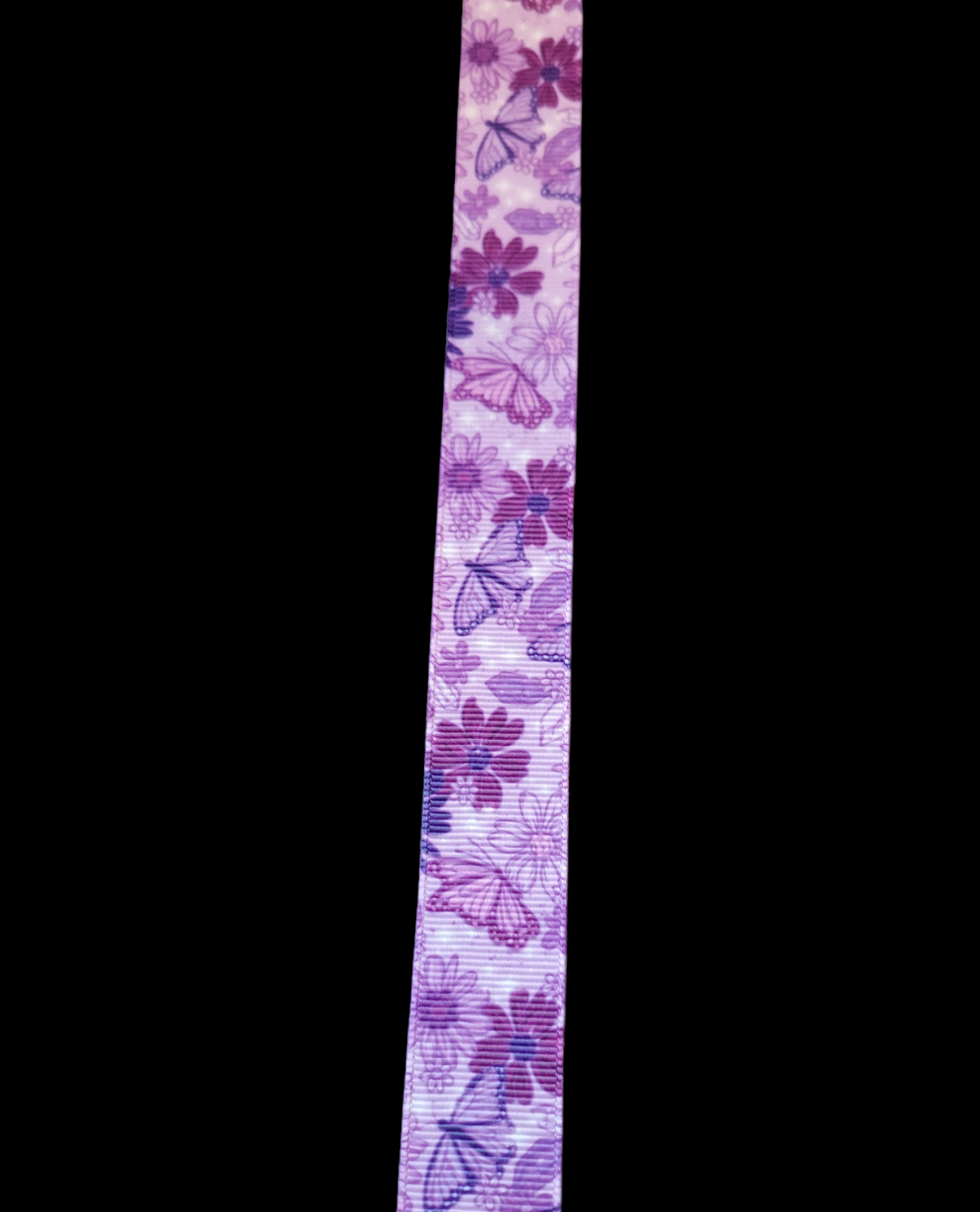 USDR Purple Flower grosgrain ribbon - Sold by the Yard