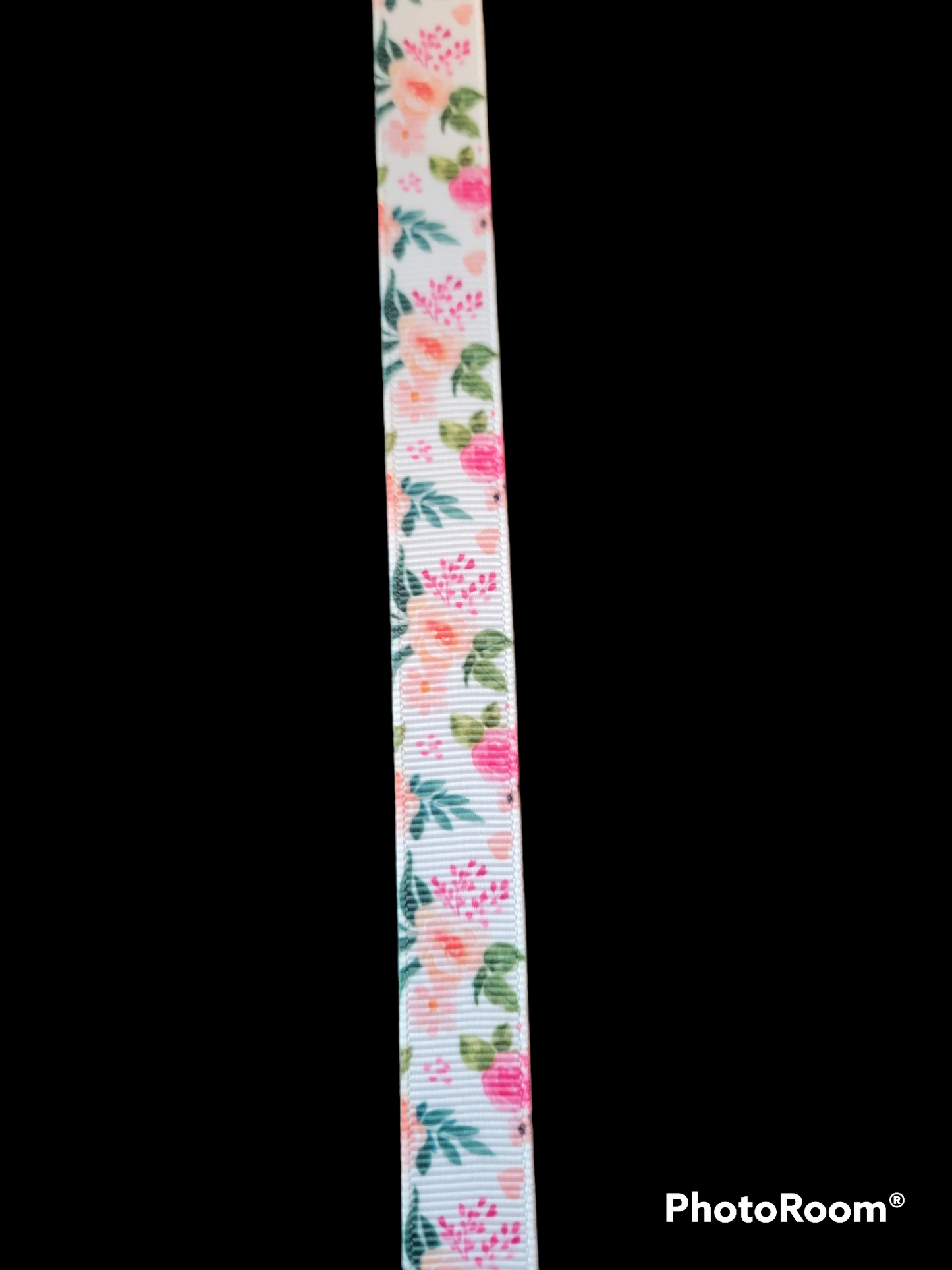 USDR Pink Flower grosgrain ribbon - Sold by the Yard