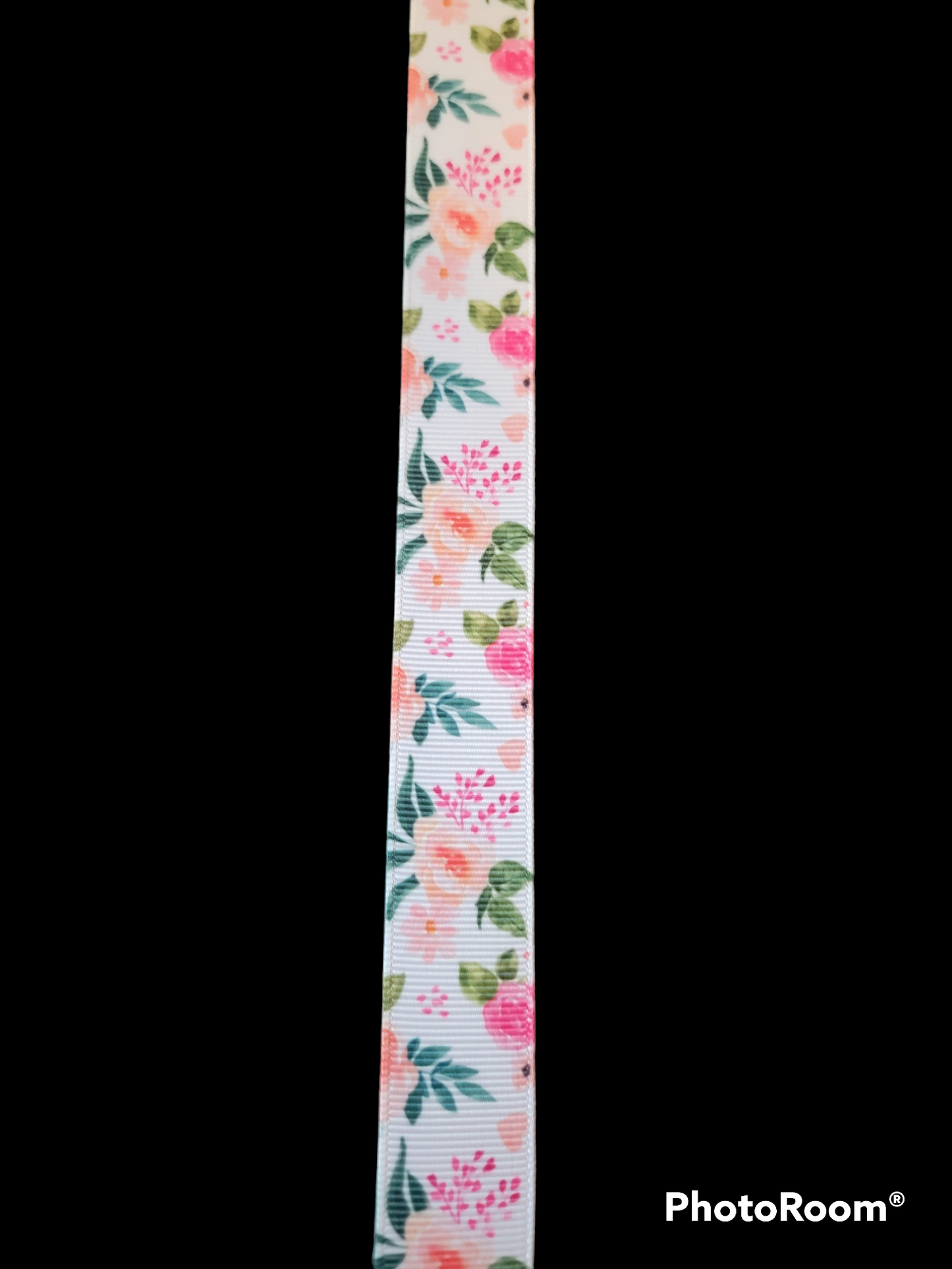 USDR Pink Flower grosgrain ribbon - Sold by the Yard