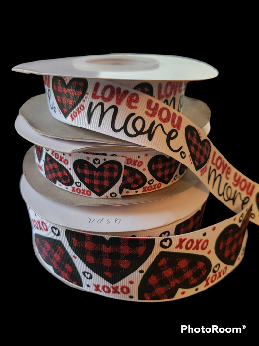 USDR Love You More Hearts ribbon